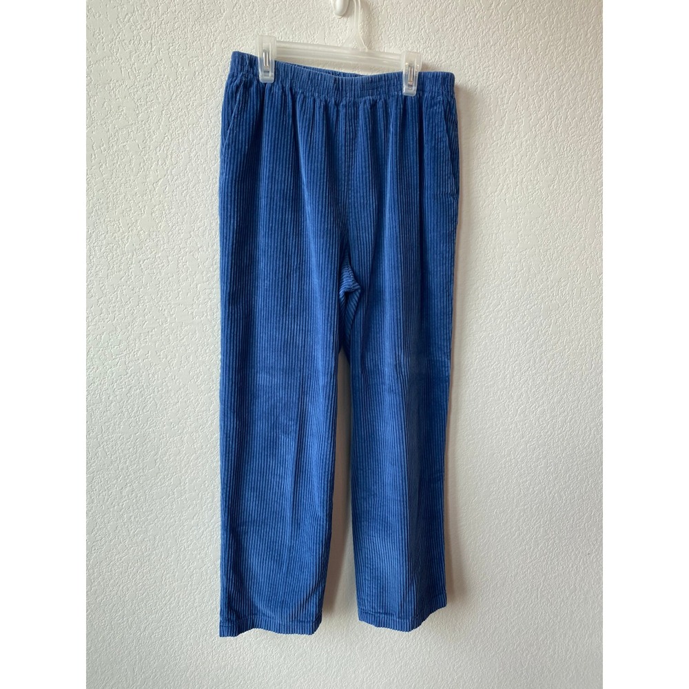 Appleseed's Women Corduroy Coastal Pull-On Pants Size 10P Blue A02360